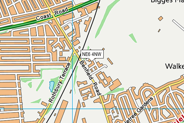 NE6 4NW map - OS VectorMap District (Ordnance Survey)