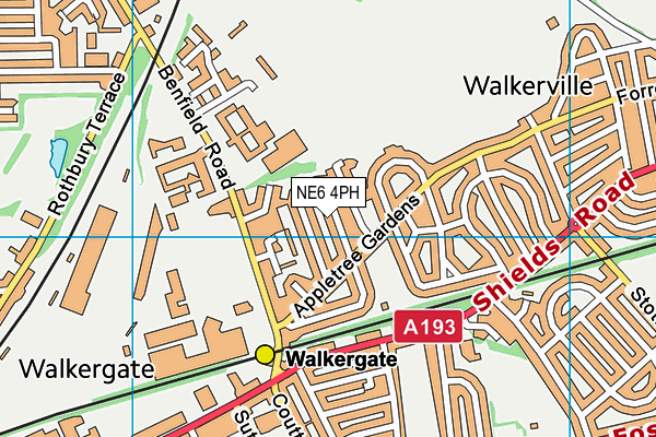 NE6 4PH map - OS VectorMap District (Ordnance Survey)