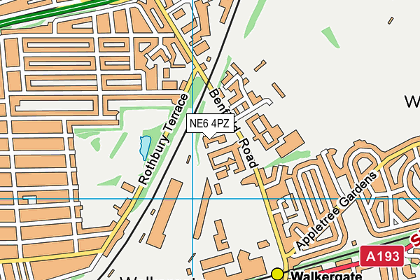 NE6 4PZ map - OS VectorMap District (Ordnance Survey)