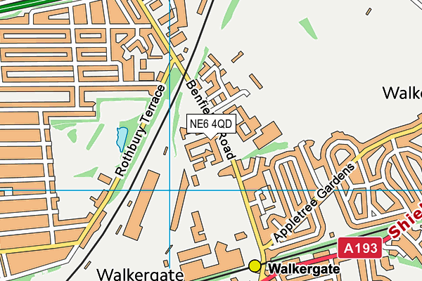 NE6 4QD map - OS VectorMap District (Ordnance Survey)