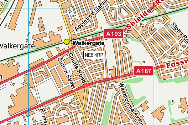 NE6 4RP map - OS VectorMap District (Ordnance Survey)