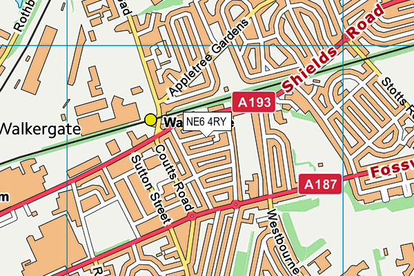 NE6 4RY map - OS VectorMap District (Ordnance Survey)