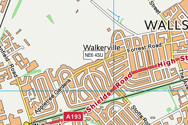 NE6 4SU map - OS VectorMap District (Ordnance Survey)
