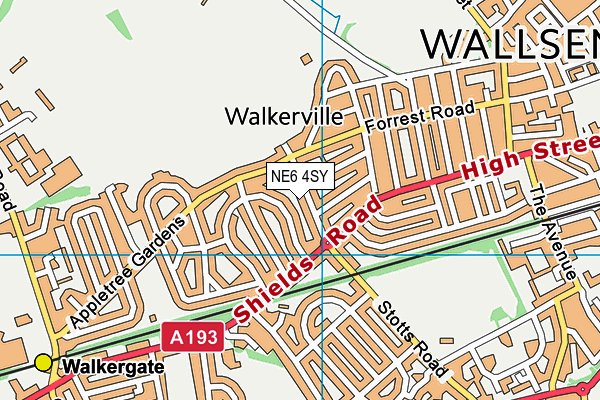 NE6 4SY map - OS VectorMap District (Ordnance Survey)