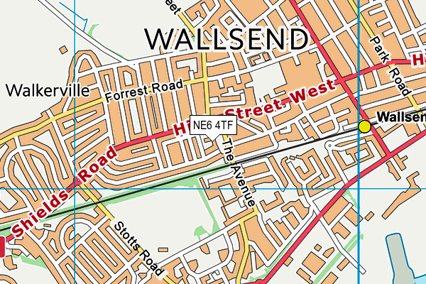 NE6 4TF map - OS VectorMap District (Ordnance Survey)