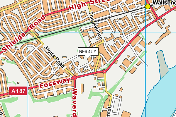 NE6 4UY map - OS VectorMap District (Ordnance Survey)