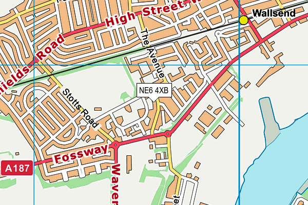 NE6 4XB map - OS VectorMap District (Ordnance Survey)