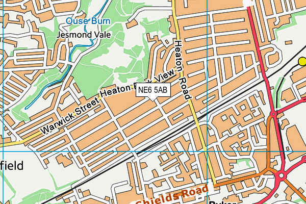NE6 5AB map - OS VectorMap District (Ordnance Survey)
