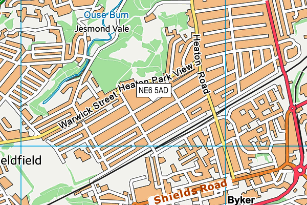 NE6 5AD map - OS VectorMap District (Ordnance Survey)