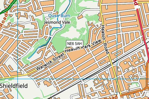 NE6 5AH map - OS VectorMap District (Ordnance Survey)