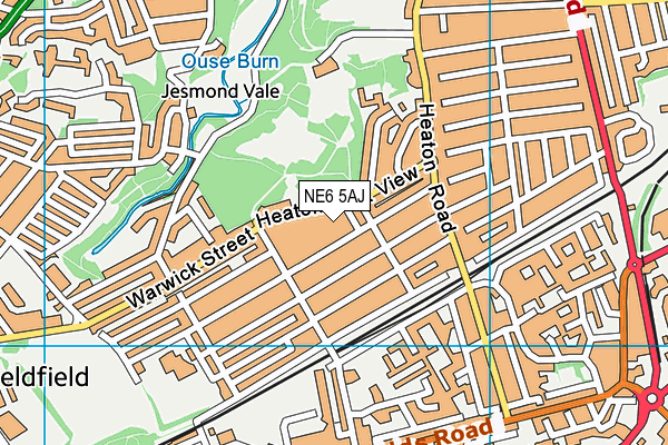 NE6 5AJ map - OS VectorMap District (Ordnance Survey)