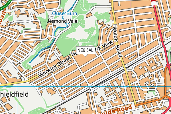 NE6 5AL map - OS VectorMap District (Ordnance Survey)