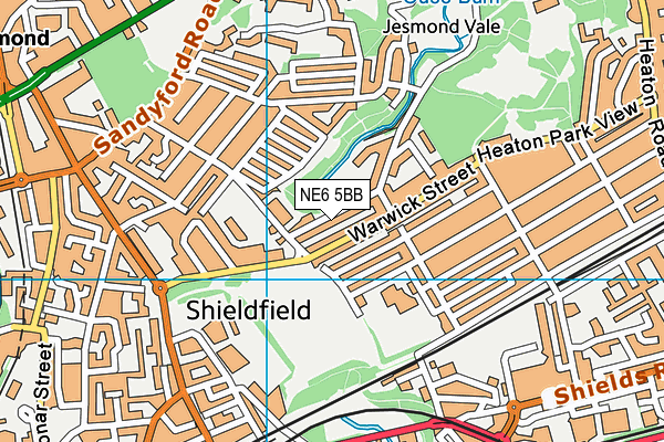 NE6 5BB map - OS VectorMap District (Ordnance Survey)