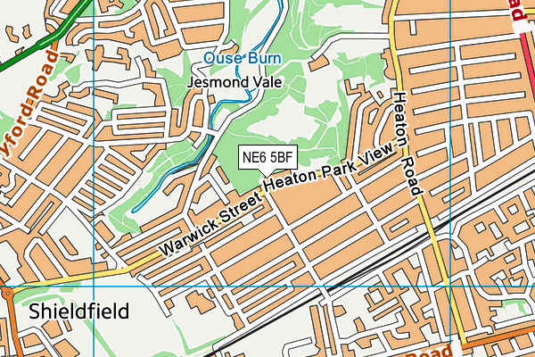 NE6 5BF map - OS VectorMap District (Ordnance Survey)