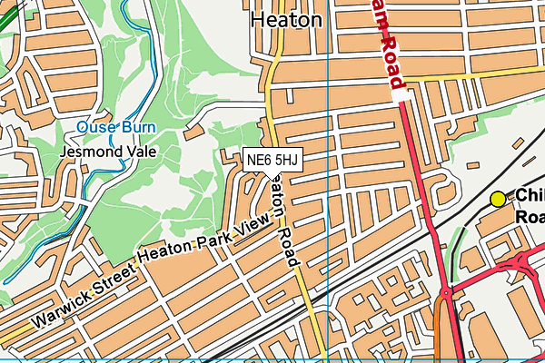 NE6 5HJ map - OS VectorMap District (Ordnance Survey)