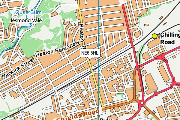 NE6 5HL map - OS VectorMap District (Ordnance Survey)