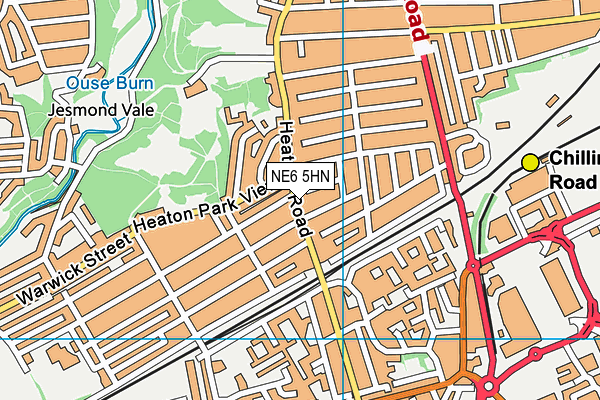 St Teresa's Catholic Primary School, Heaton map (NE6 5HN) - OS VectorMap District (Ordnance Survey)