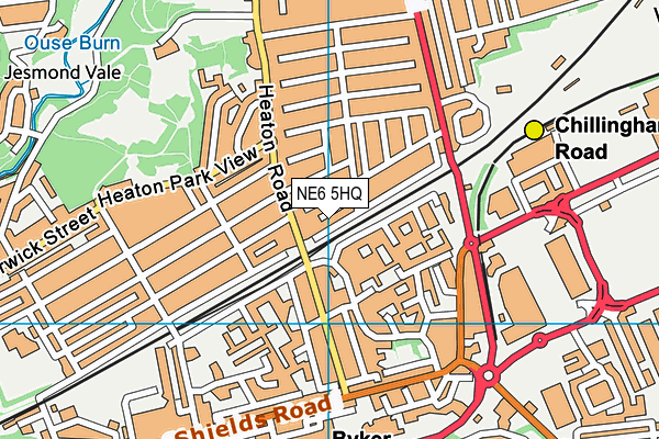 NE6 5HQ map - OS VectorMap District (Ordnance Survey)