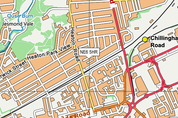 NE6 5HR map - OS VectorMap District (Ordnance Survey)