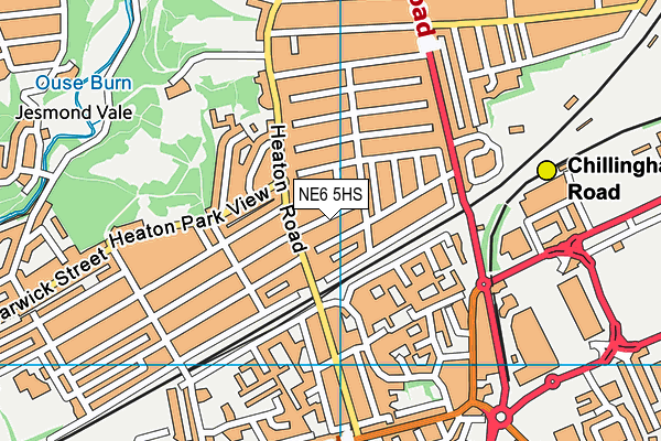 NE6 5HS map - OS VectorMap District (Ordnance Survey)