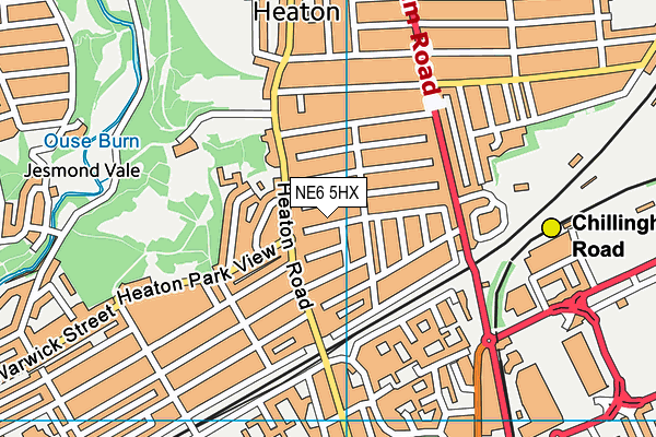 NE6 5HX map - OS VectorMap District (Ordnance Survey)