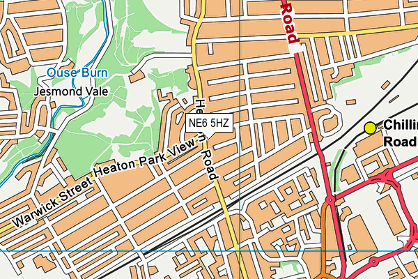 NE6 5HZ map - OS VectorMap District (Ordnance Survey)