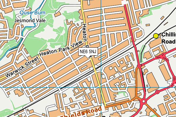 NE6 5NJ map - OS VectorMap District (Ordnance Survey)