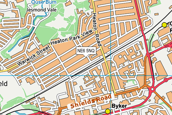 NE6 5NQ map - OS VectorMap District (Ordnance Survey)