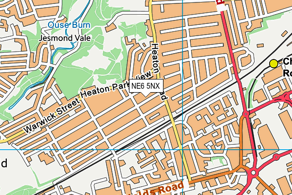 NE6 5NX map - OS VectorMap District (Ordnance Survey)