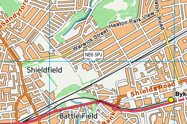 NE6 5PJ map - OS VectorMap District (Ordnance Survey)