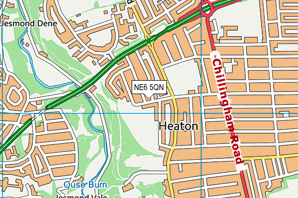 NE6 5QN map - OS VectorMap District (Ordnance Survey)