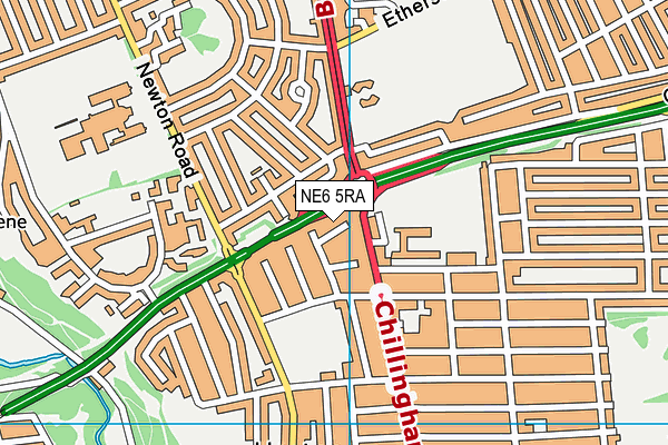NE6 5RA map - OS VectorMap District (Ordnance Survey)