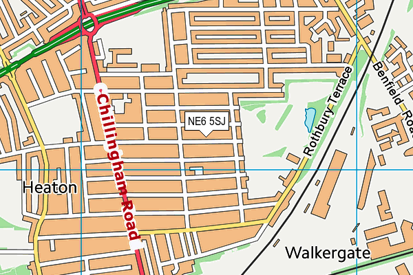 NE6 5SJ map - OS VectorMap District (Ordnance Survey)