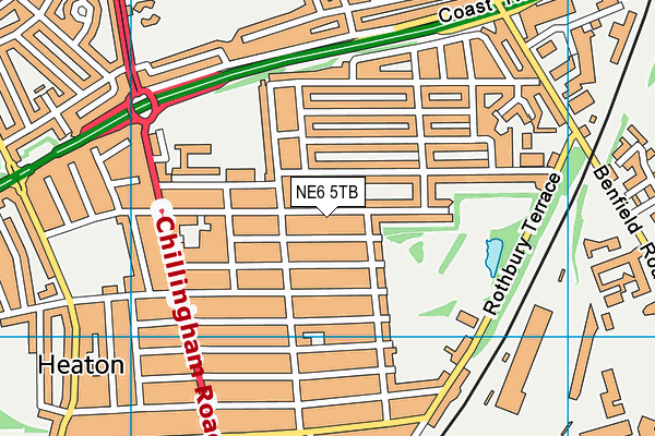 NE6 5TB map - OS VectorMap District (Ordnance Survey)