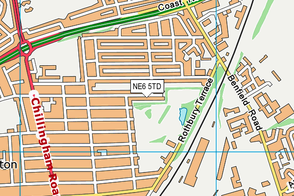NE6 5TD map - OS VectorMap District (Ordnance Survey)
