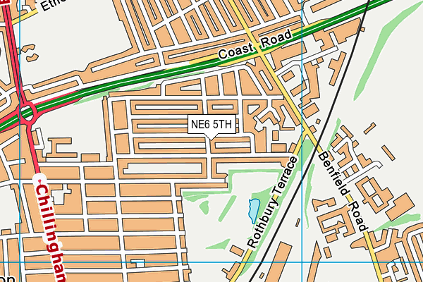 NE6 5TH map - OS VectorMap District (Ordnance Survey)