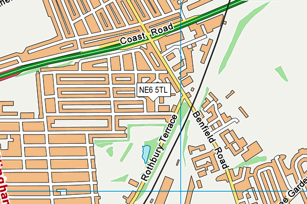 NE6 5TL map - OS VectorMap District (Ordnance Survey)