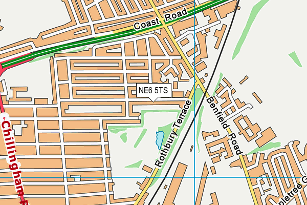 NE6 5TS map - OS VectorMap District (Ordnance Survey)