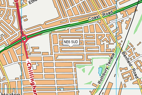 NE6 5UD map - OS VectorMap District (Ordnance Survey)