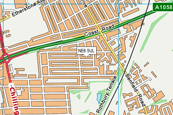 NE6 5UL map - OS VectorMap District (Ordnance Survey)