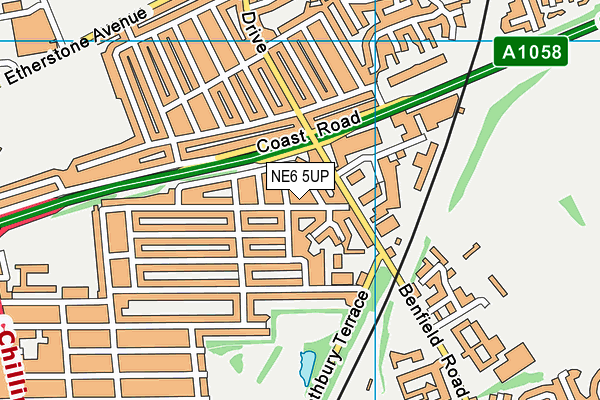 NE6 5UP map - OS VectorMap District (Ordnance Survey)