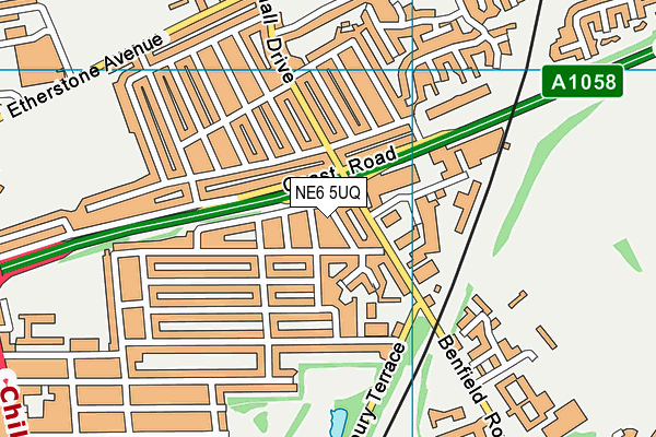 NE6 5UQ map - OS VectorMap District (Ordnance Survey)