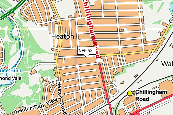 NE6 5XJ map - OS VectorMap District (Ordnance Survey)