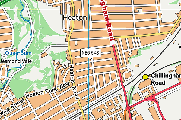 NE6 5XS map - OS VectorMap District (Ordnance Survey)