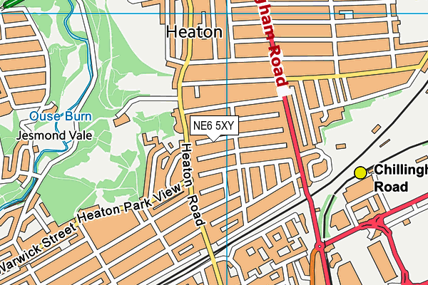 NE6 5XY map - OS VectorMap District (Ordnance Survey)