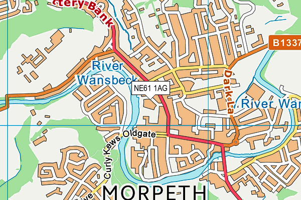 NE61 1AG map - OS VectorMap District (Ordnance Survey)