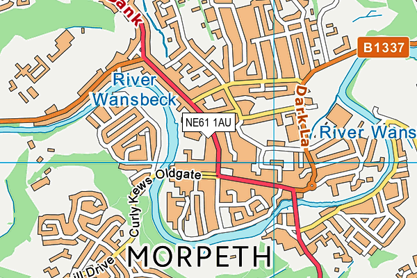 NE61 1AU map - OS VectorMap District (Ordnance Survey)