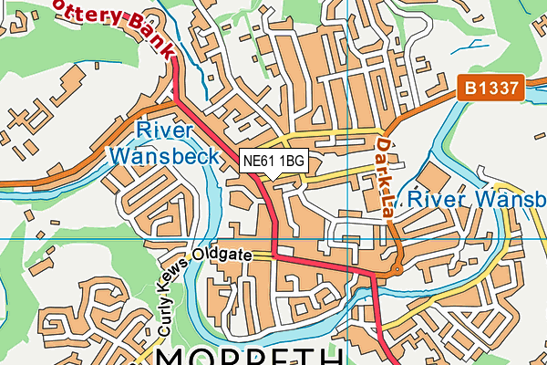 NE61 1BG map - OS VectorMap District (Ordnance Survey)