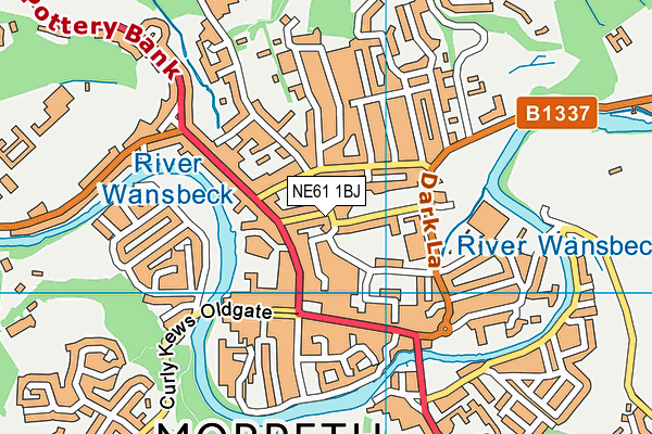 NE61 1BJ map - OS VectorMap District (Ordnance Survey)