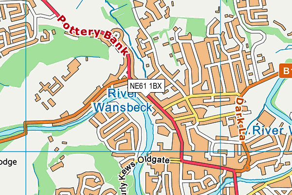 NE61 1BX map - OS VectorMap District (Ordnance Survey)